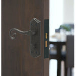 Curly Black Antique Lever on Backplate Bathroom Kit / Pack - 80mm Lock - 76mm Hinges - Black - tradefit - 6