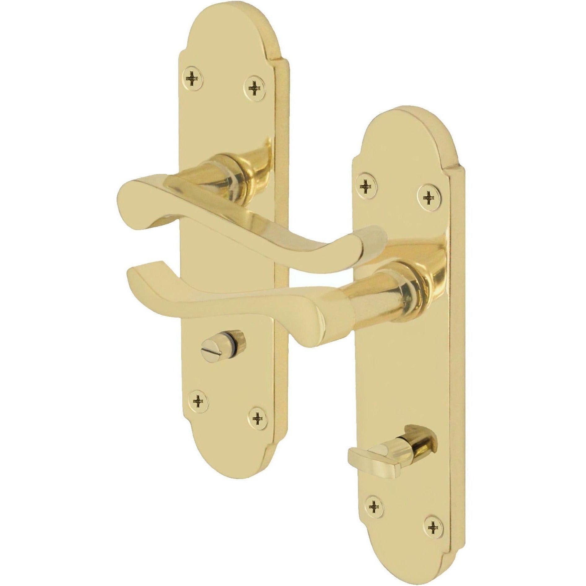 Victorian Rectory Polished Brass Door Handles Bathroom tradefit
