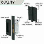 Sassari Matt Black Lever Door Handle Pack - 80mm Bathroom Lock - tradefit - 4