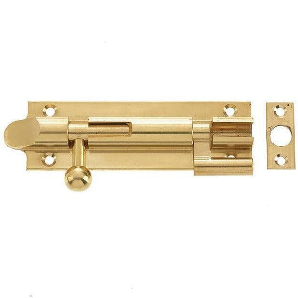 Bell Pattern Barrel Bolt Necked - 102x32mm - Polished Brass - tradefit - Featured Image