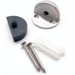 Oval Floor Mounted Door Stop - Concealed Fixing - 45mm - Satin Stainless - tradefit - 4