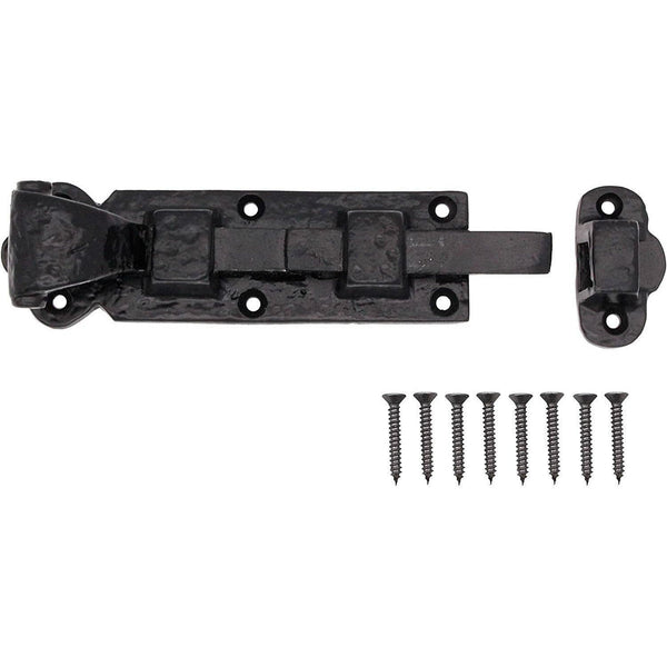 Black Iron Bolt Straight Antique Wrought Cast Tudor Style - 100mm / 4 Inch - Black - tradefit - Featured Image