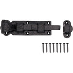 Black Iron Bolt Straight Antique Wrought Cast Tudor Style - 150mm / 6 inch - Black - tradefit - 1
