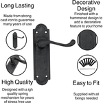 Black Antique Iron Door Handles Lever Latch Pack Kit - 170x50mm - tradefit - 12