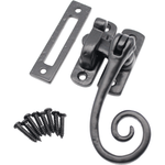 Black Cast Iron Curly Tail Fastener Hook & Mortice Plate Pack - Black Antique Iron - tradefit - 1