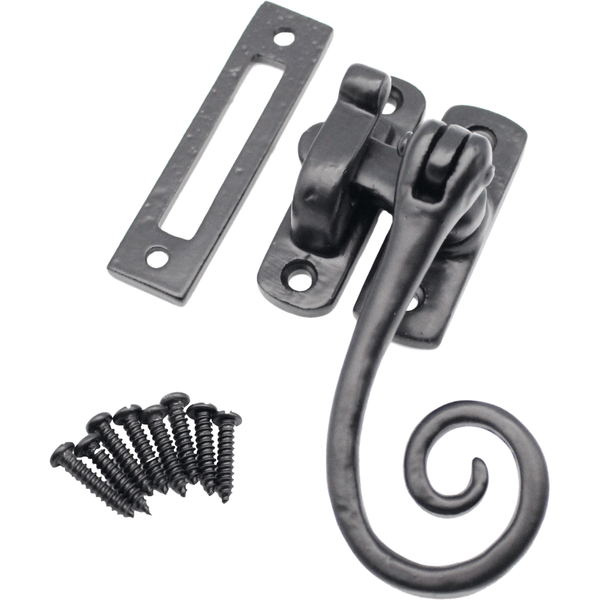 Black Cast Iron Curly Tail Fastener Hook & Mortice Plate Pack - Black Antique Iron - tradefit - Featured Image