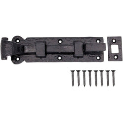 Black Iron Bolt Necked Cranked Antique Wrought Cast Tudor Style - 100mm / 4" - tradefit