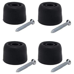 Black Rubber Floor Mounted Door Stop - Pack of 4 - tradefit