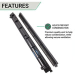 Trickle Window Slot Vent Set Inside & Out - 415mm - 4191mm²EA - Black - Pack of 50 - tradefit - 4