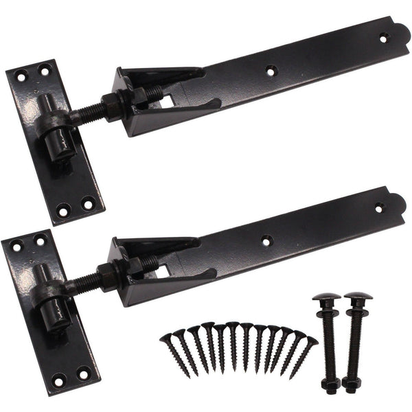 Adjustable Hook and Band Hinge Set 350mm / 14" Black (Pair) tradefit