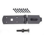 Heavy Secure Bolt On Hasp & Staple - 10 inch - Black - tradefit - 1