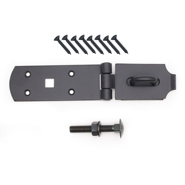 Heavy Secure Bolt On Hasp & Staple - 10 inch - Black - tradefit - Featured Image