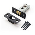 2.5 inch/64mm Tubular Bathroom Deadbolt - 44mm Backset - Matt Black - tradefit