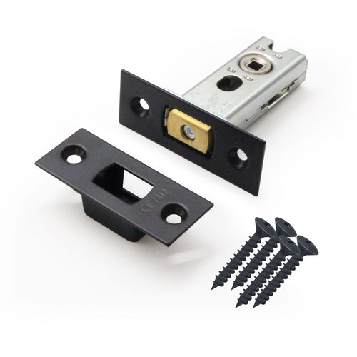 2.5 inch/64mm Tubular Bathroom Deadbolt - 44mm Backset - Matt Black - tradefit