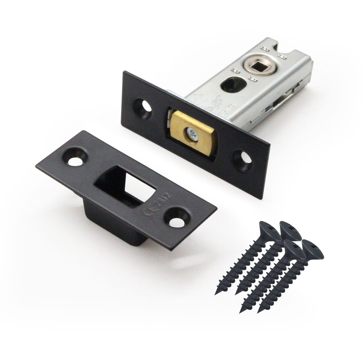 3 inch/76mm Tubular Bathroom Deadbolt - 57mm Backset - Matt Black - tradefit