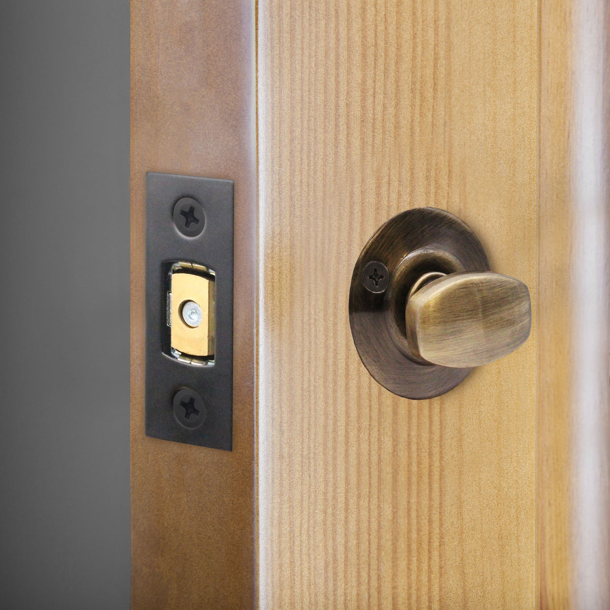 2.5 inch/64mm Tubular Bathroom Deadbolt - 44mm Backset - Matt Black - tradefit