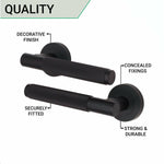 Knurled Lever on Rose Handles - 150mm - Matt Black - tradefit - 4