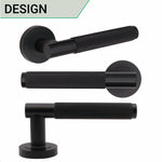 Knurled Lever on Rose Handles - 150mm - Matt Black - tradefit - 5