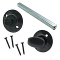 Victorian Ringed Bathroom Turn & Release - 5mm Spindle - Matt Black