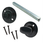 Victorian Ringed Bathroom Turn & Release - 5mm Spindle - Matt Black - tradefit - 1