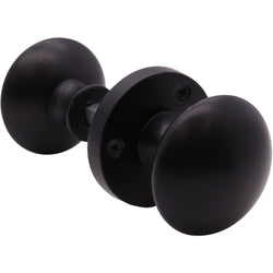Victorian Matt Black Rim Door Knob - tradefit