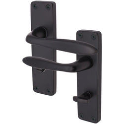 Sassari Matt Black Lever Door Handles - Bathroom - tradefit