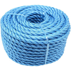 Blue Rope Poly Polypropylene Builder Rope - 10mm x 30m - Plumber Electrician Draw Rope - tradefit