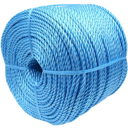 Blue Rope Poly Polypropylene Builder Rope - 6mm x 220m - Plumber Electrician Draw Rope - tradefit