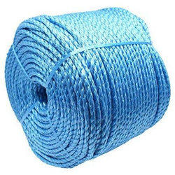 Blue Rope Poly Polypropylene Builder Rope - 8mm x 220m - Plumber Electrician Draw Rope - tradefit
