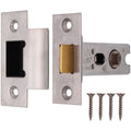 2.5 inch/64mm Tubular Latch Fire Rated Bolt Through - 44mm Backset - Satin Stainless Steel - tradefit