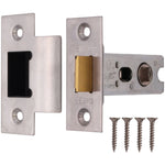 2.5 inch/64mm Tubular Latch Fire Rated Bolt Through - 44mm Backset - Satin Stainless Steel - tradefit - 1