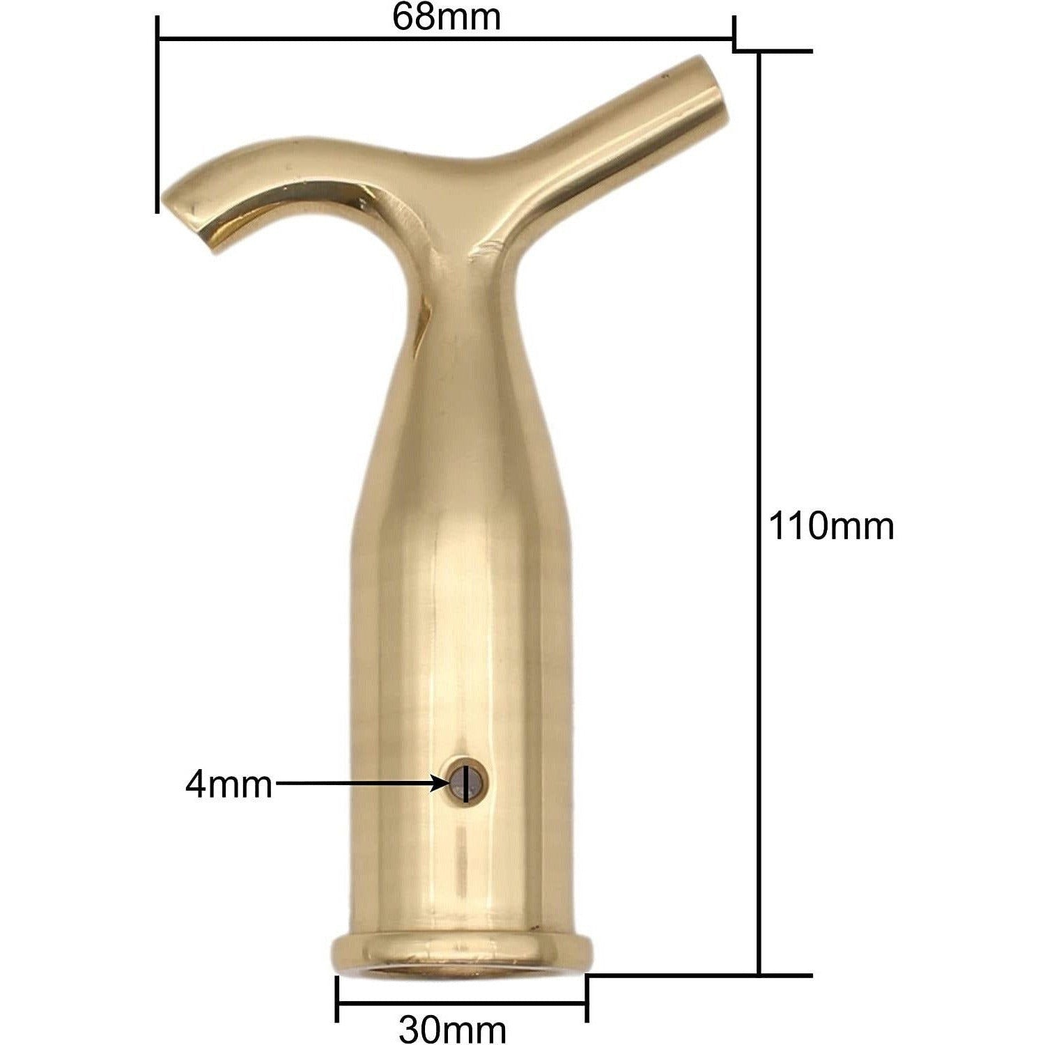 Pole Hook For Fanlight Window Catches - Polished Brass (Lacquered)