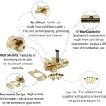 Rack Bolt & Oval Thumb Turn - 61mm Case 28mm Backset - Polished Brass - tradefit - 2