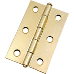 Steel Butt Hinges 1840 Loose Pin Pattern - 76x51x1.5mm - Brass Plated - Pair - EXCLUDING Screws - tradefit - 1
