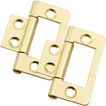 Steel Flush Cabinet Hinges - 40mm - Brass Plated - Pair - EXCLUDING Screws - tradefit - 1