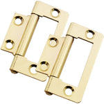 Steel Flush Cabinet Hinges - 50mm - Brass Plated - Pair - EXCLUDING Screws - tradefit - 1