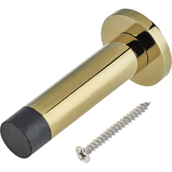 Projection Wall Mounted Door Stop - 70mm - Brass Plated - tradefit