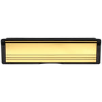Intumescent Letterplate Draught Proof 250mm Black Frame Brass Flap - tradefit - 2