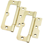 Fixed Pin Hurlinge Cabinet Hinge - 102mm - Brass Plated - Pair - EXCLUDING Screws - tradefit - 1