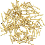 Spare Hinge Screws Pack 100 Pozi Wood Screw Countersunk - 5.0x30mm - Brass - Pack of 100 - tradefit - 4