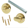 Victorian Ringed Bathroom Turn & Release - 5mm Spindle - Polished Brass