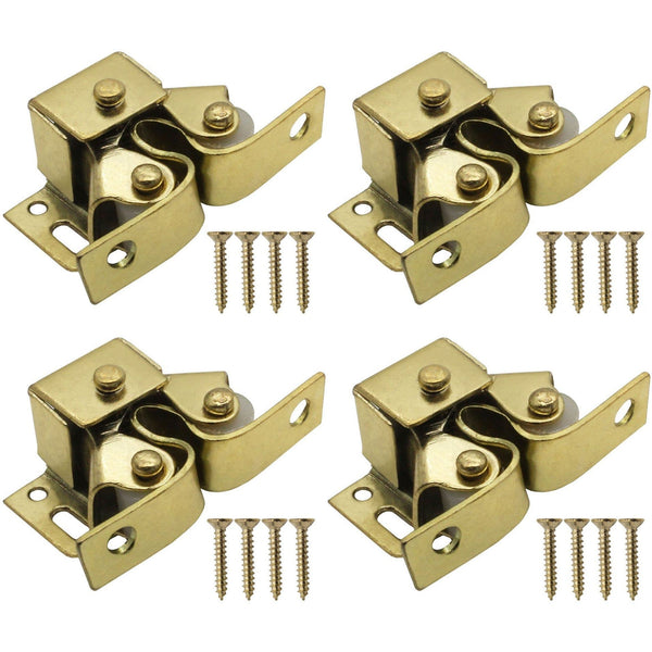 Twin Roller Catch - 32 x 14.5mm - Brass Plated - Pack of 4 - tradefit - Featured Image