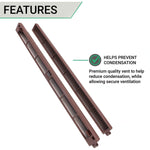 Trickle Window Slot Vent Set Inside & Out - 415mm - 4191mm²EA - Brown - Pack of 50 - tradefit - 4