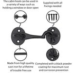 QUALITY Cast Iron Cabin Hook - 10 inch - Black - tradefit - 4