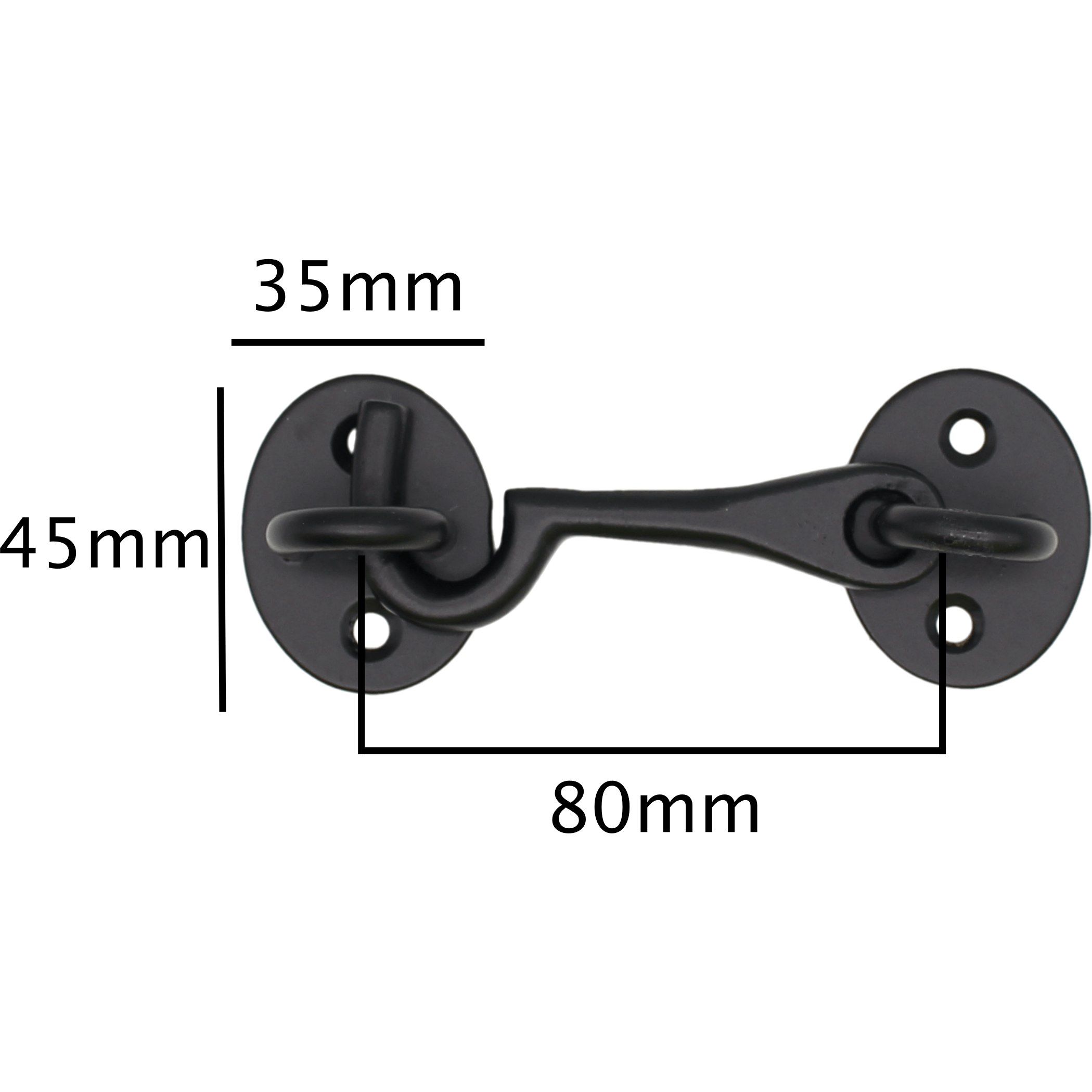 QUALITY Cast Iron Cabin Hook - 3 inch - Black - tradefit