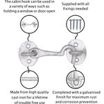 QUALITY Cast Iron Cabin Hook - 4 inch - Galvanised - tradefit - 3