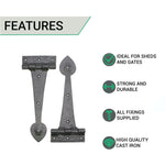 Tudor Plain Hinge - Cast Iron - tradefit - 2