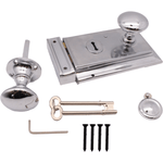 Chrome Rim Lock and Escutcheon Kit - tradefit - 1