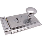 Chrome Rim Lock and Escutcheon Kit - tradefit - 4