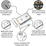 Chrome Rim Lock Escutcheon and Hinge Kit - tradefit - 5